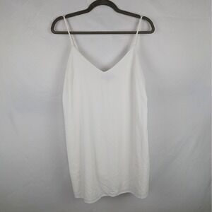 Blue Blush Womens White Sleeveless Casual Summer V Neck Mini Dress Small Linen